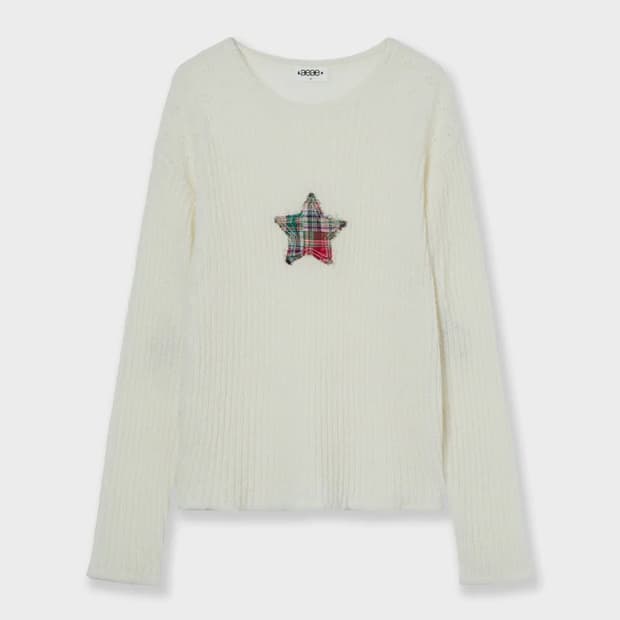 AEAE SHEER APPLIQUE KNIT [IVORY]