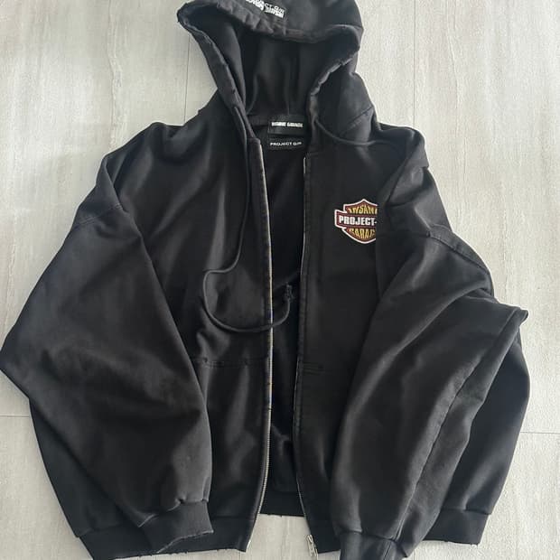 프로젝트 G/R x 인세인개러지 뱃 집 후드 블랙