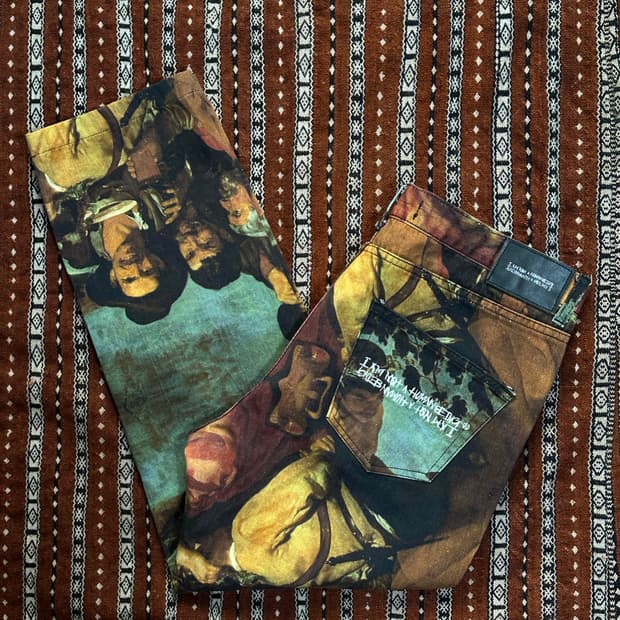 I AM NOT A HUMAN BEING 프린트 데님 32