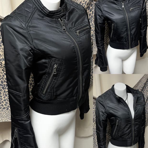 00s g.o.a 고아 크롭 라이더 봄버 자켓