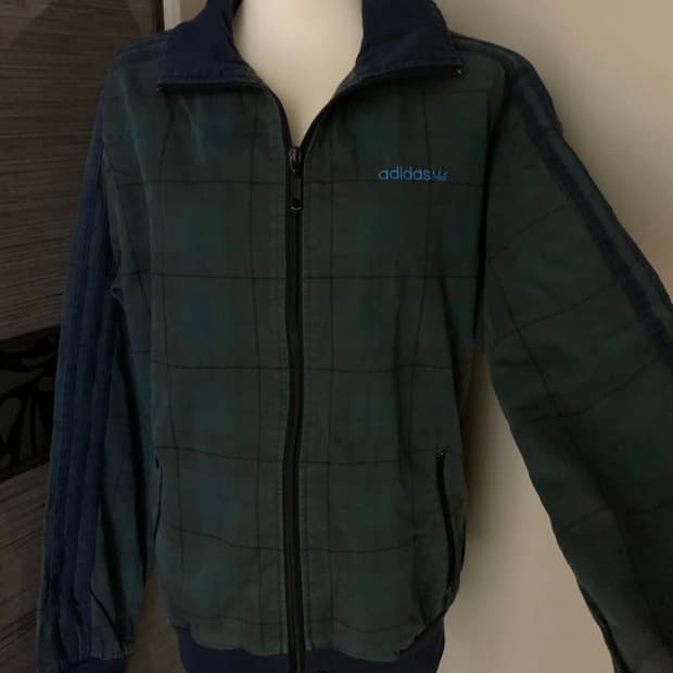 아디다스 빈티지 체크 져지