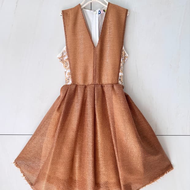 새상품 컨디션 MSGM Brown Raffia-Effect 원피스 42(