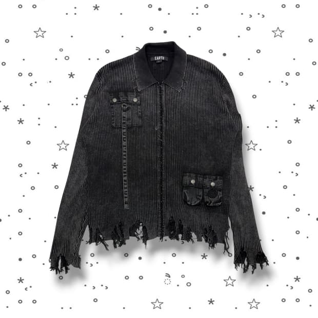 F BADBLOOD 배드블러드 디스트로이드 러스티 카고 가디건