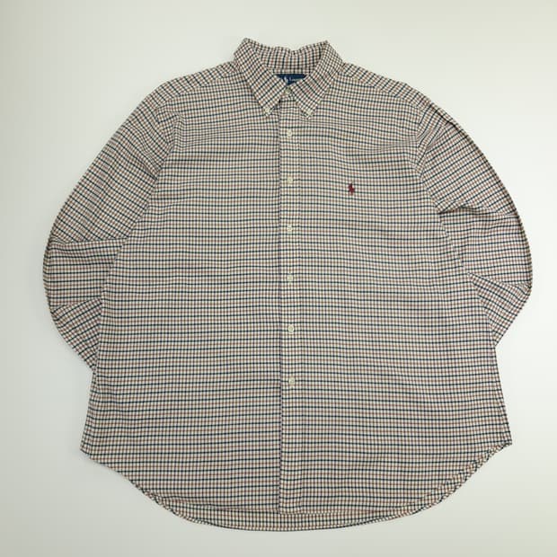 CN564 2XL 폴로 랄프로렌 멀티컬러 마이크로체크 긴팔 셔츠 남방