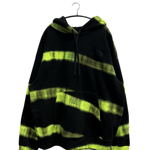 (새상품) 노스페이스 화이트라벨 오버핏 플리스 후드 티 블랙/네온