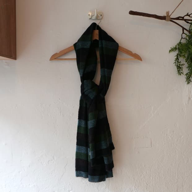 스테판 슈나이더 울 체크 머플러