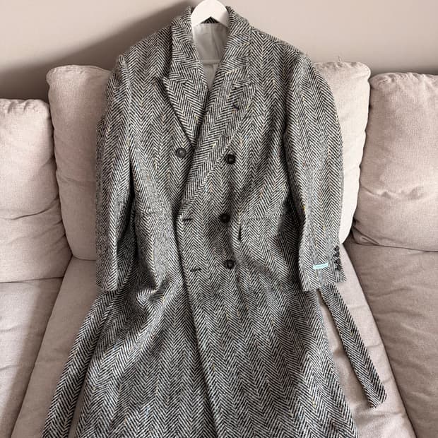 Instantfunk 헤링본 더블 롱코트 인스턴트펑크