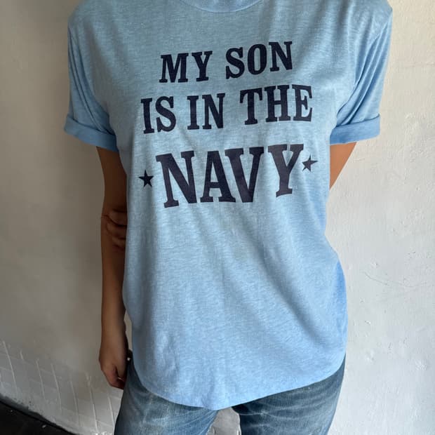 빈티지 U.S. Navy 서포트 그래픽 티셔츠