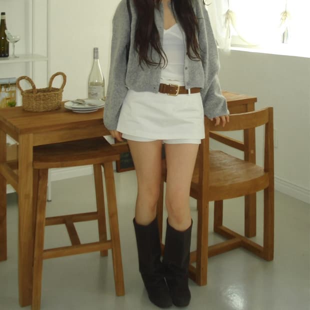 아워캐비넷 ten ten skirt pants 화이트 s사이즈