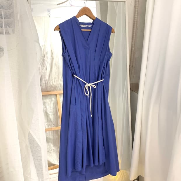 [Ray BEAMS] cobalt blue drape dress
