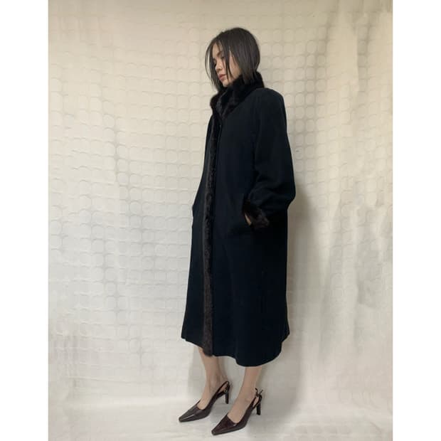 vintage울 캐시미어 코트