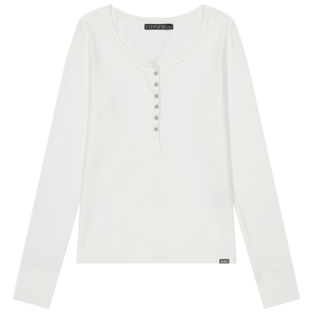 코이세이오 038 버튼 롱 슬리브 화이트