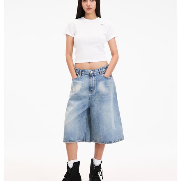 mmmjeans 버뮤다 와이드 데님