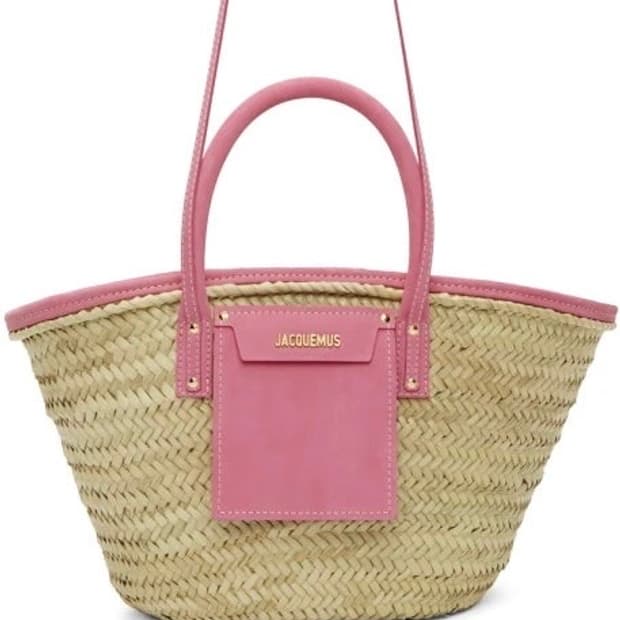 자크뮈스 르 파니에 솔리 토트 라탄백 바스켓백 핑크