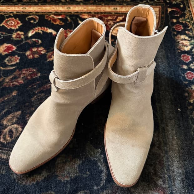 정품 생로랑 스웨이드 부츠 