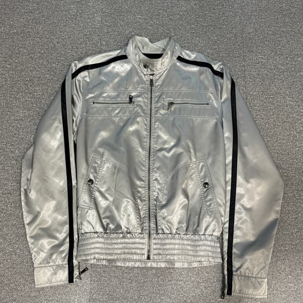 돌체앤가바나 실버 크롭 블루종 자켓 46