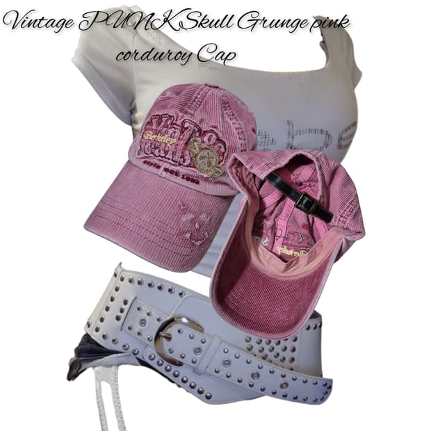 Vintage PUNK Skull Grunge pink corduroy