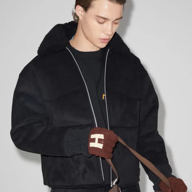 노앙 무스탕 SUEDE MOUTON ZIP-UP JACKET BLACK