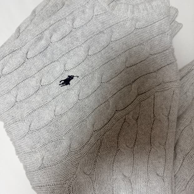 폴로 랄프로렌 그레이 케이블 니트