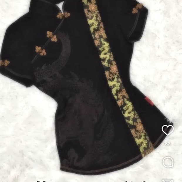 레이어룸 오리엔탈 치파오 탑 빈티지 파우닝럽캔빈티지 포더피피