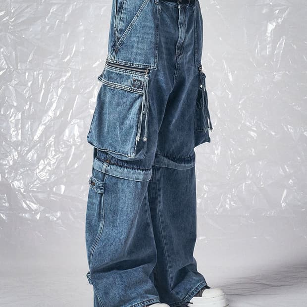 스키즘인듀싱 데님 빅카고 팬츠