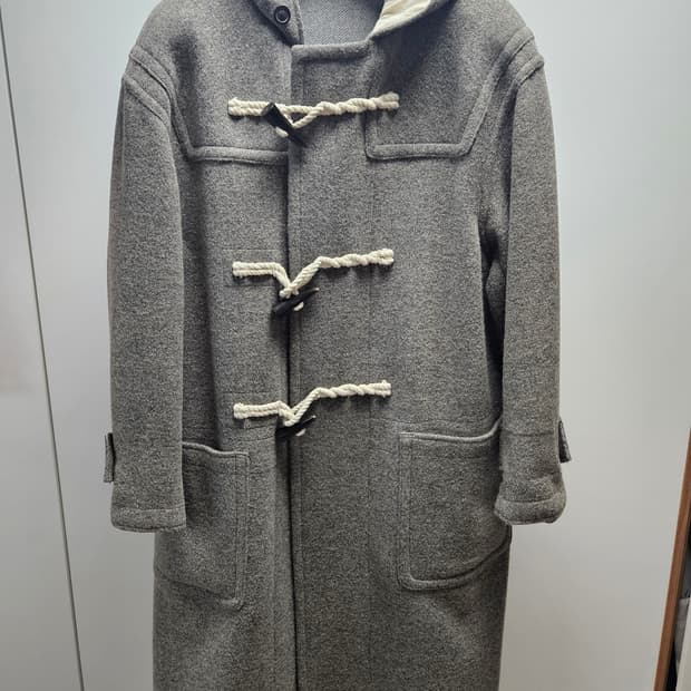 쿠어 오버사이즈 알파카 블렌드 더플코트 다크 그레이 멜란지 M사이즈