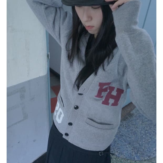 sporty button cardigan