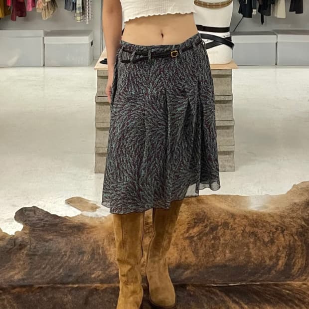 BENETTON pleats skirt 베네통 플리츠 미디스커트