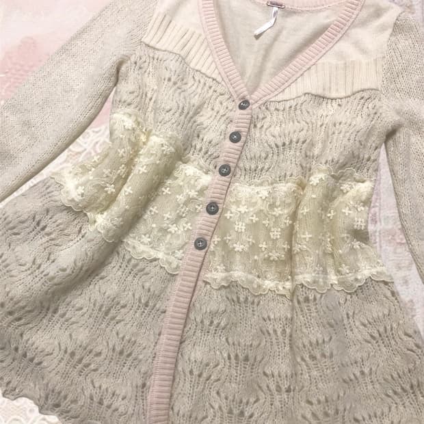 빈티지 모리걸 레이스 가디건 히메갸루 리즈리사 엑시즈팜 어스뮤직