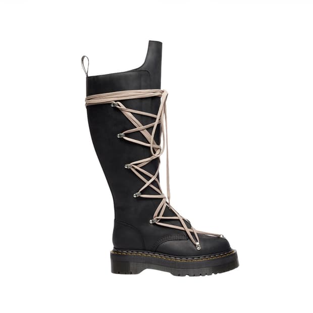 [UK5] 닥터마틴 x 릭 오웬스 1B60 쿼드 솔 펜탈레이스 부츠 블랙