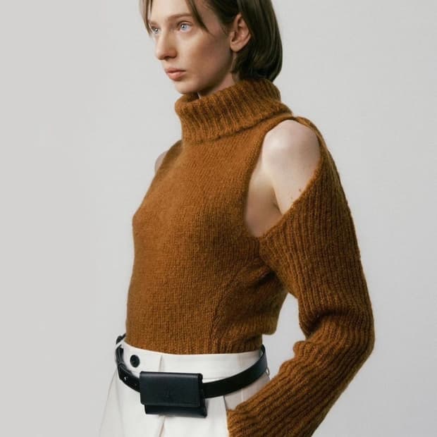 에핑글러 컷아웃 니트 홍시