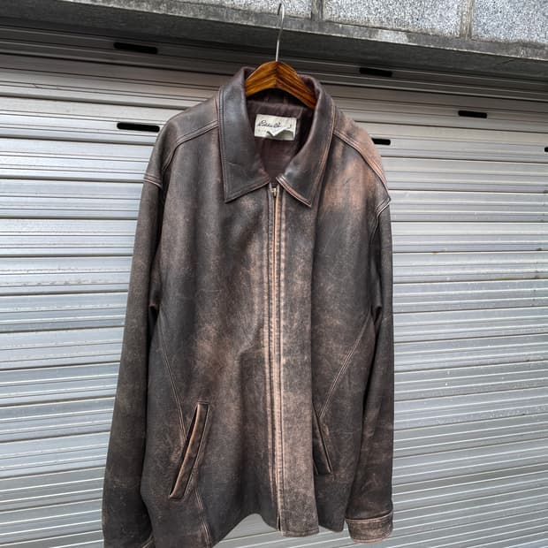 90s Eddie Bauer Distressed Leather Jk