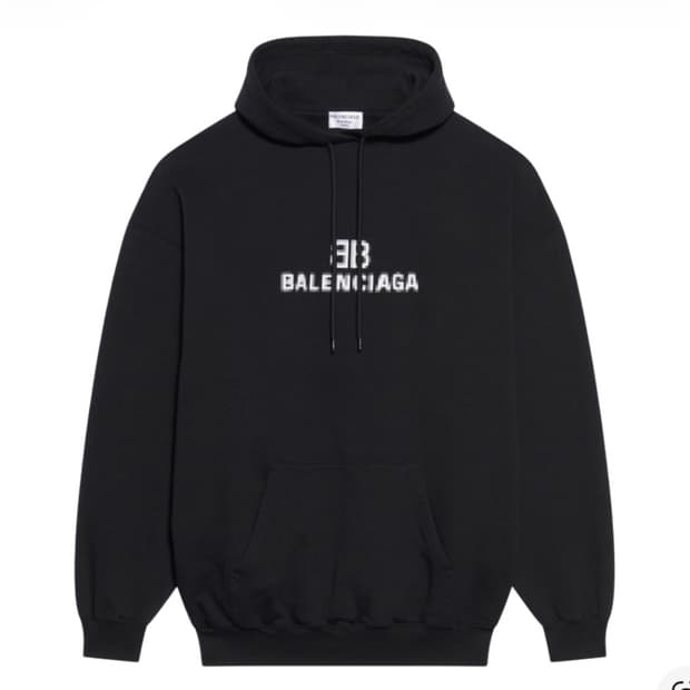 (W) 발렌시아가 BB 픽셀 미디움 핏 후드 블랙 XS 판매