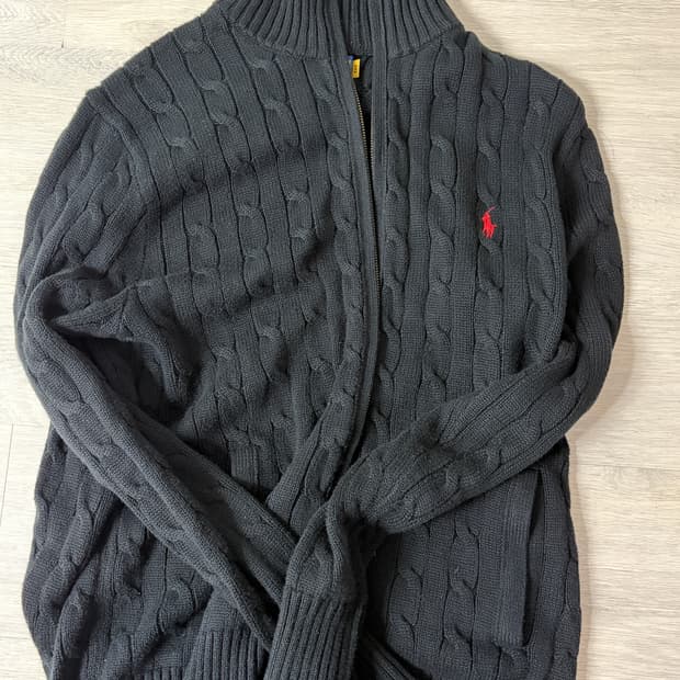 폴로 랄프로렌 케이블 니트 집업 L