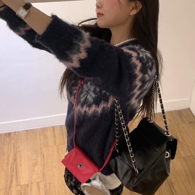 키시닝 카드백 마젠타 새상품 