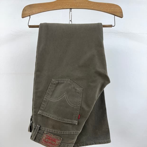 빈티지 리바이스 501 데님 팬츠 카키