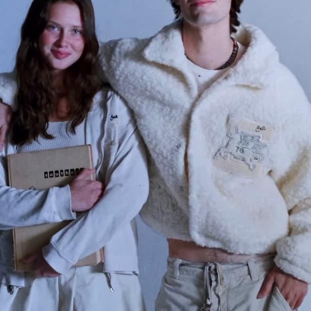 [M]이알엘 ERL 바시티 시어링 자켓/오트밀