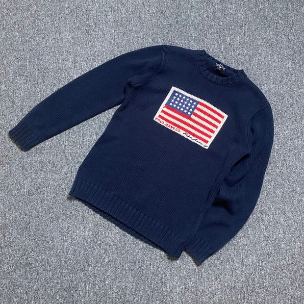 🌊Polo jeans 성조기 heavy cotton knit