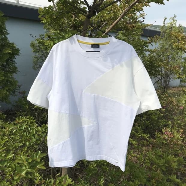 DIESEL White Panel Design Tee