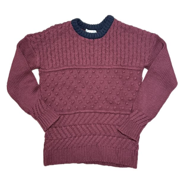 하레 버건디 니트