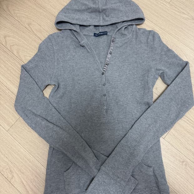 브랜디멜빌 후드 버튼 롱슬리브 그레이