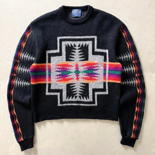 80s Pendleton Navajo Aztec Wool Sweater