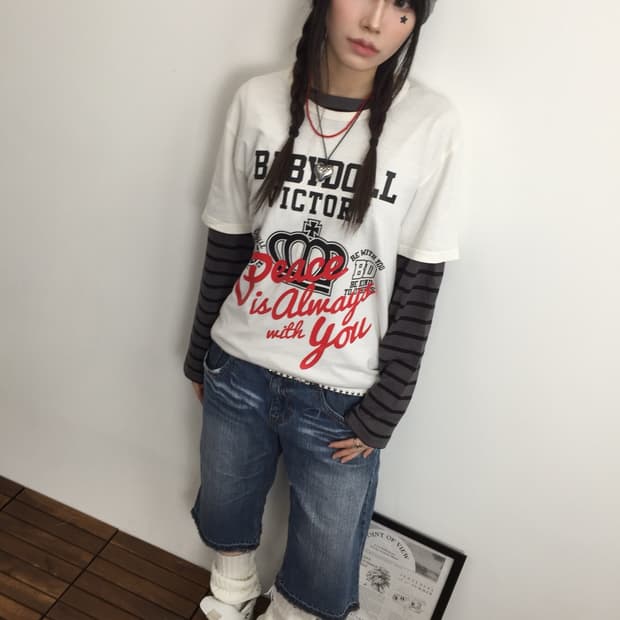 BABYDOLL Y2K Wing Denim 3pc Set