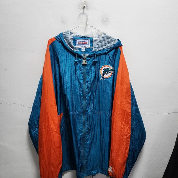 (새상품) 스타터xNFL 90s 마이애미 돌핀스 바람막이 XL