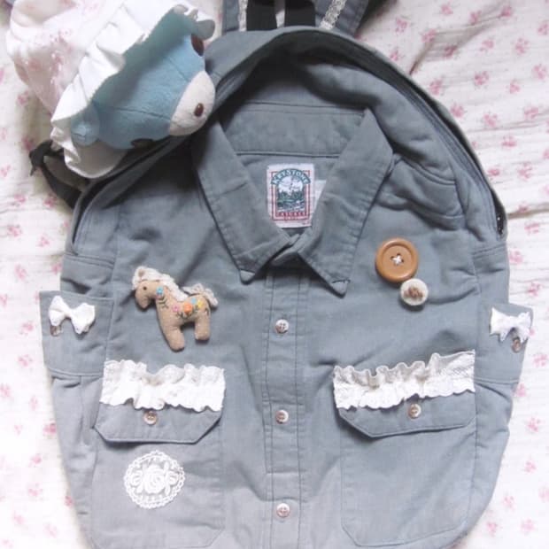 (메이드) 빈티지 데님셔츠 백팩