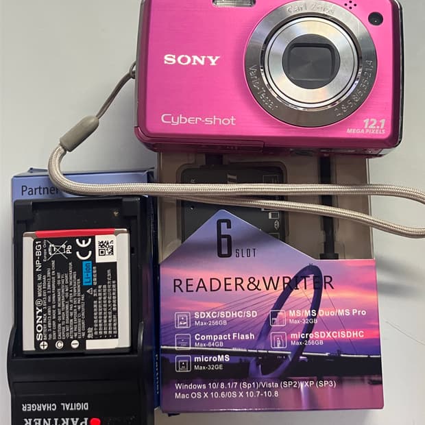 소니 사이버샷 dsc w220 핑크 풀구성