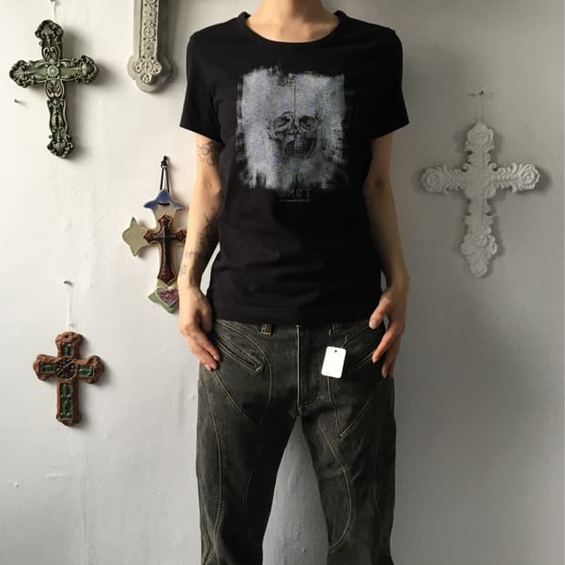 Skull printing t shirt
