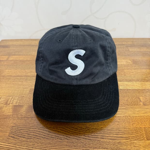 슈프림 S로고 코듀로이 볼캡 블랙