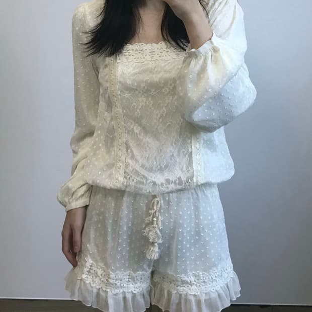 빈티지 레이스 점프수트