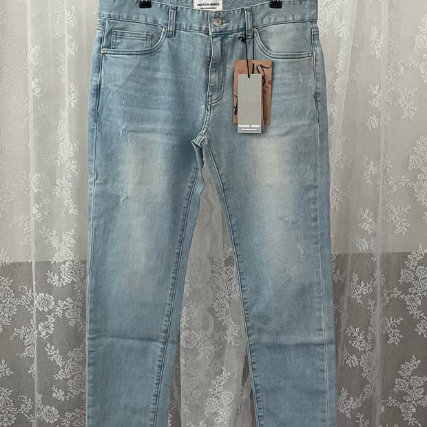 48) 새상품 메종미네드 데님 팬츠 연청